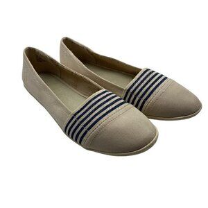 Avenue Alek Wheat Navy Canvas Flats Rubber Sole Size 9.5W